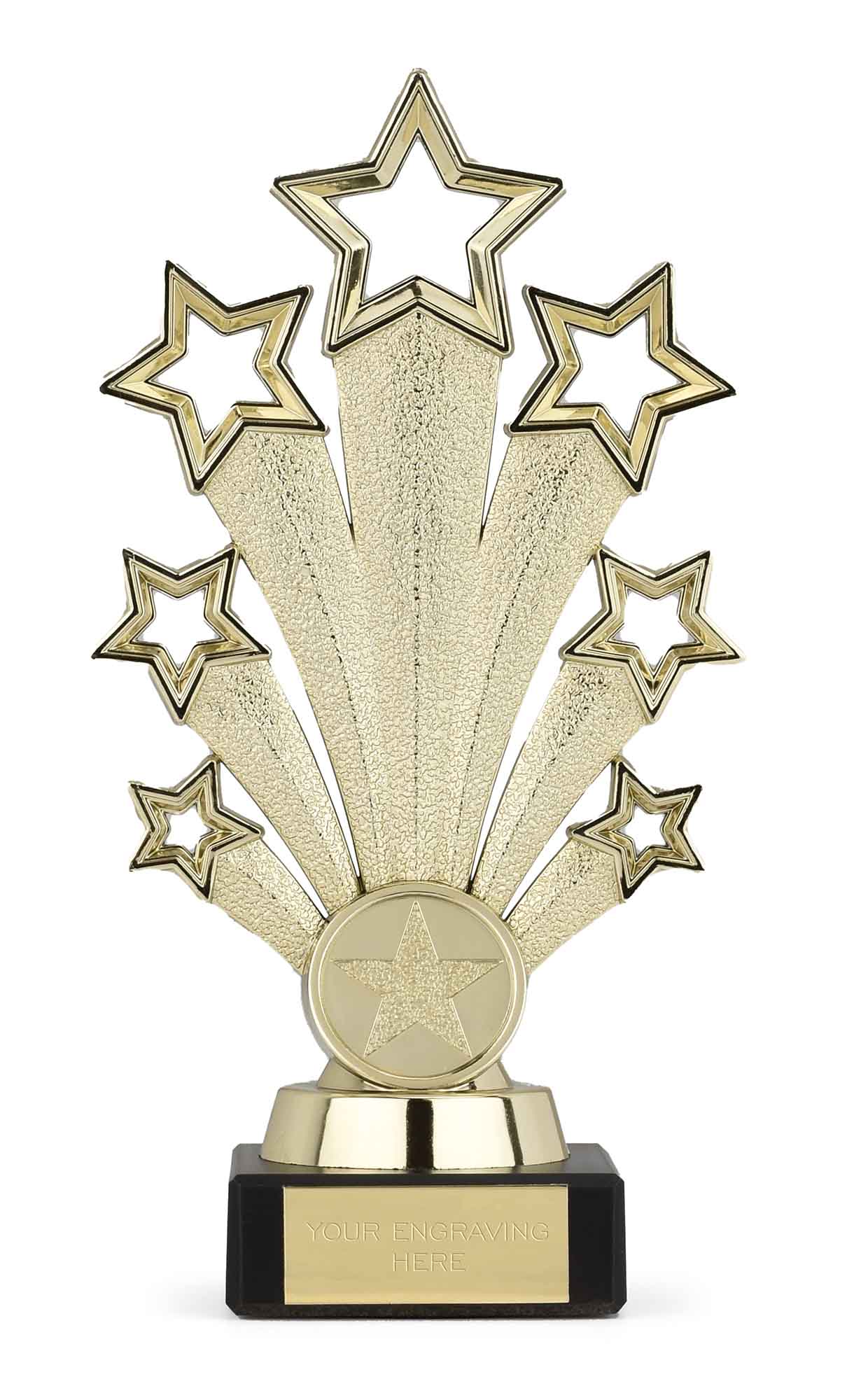 Gold Fanfare Star Award On A Marble Base 17cm (6 3/4")