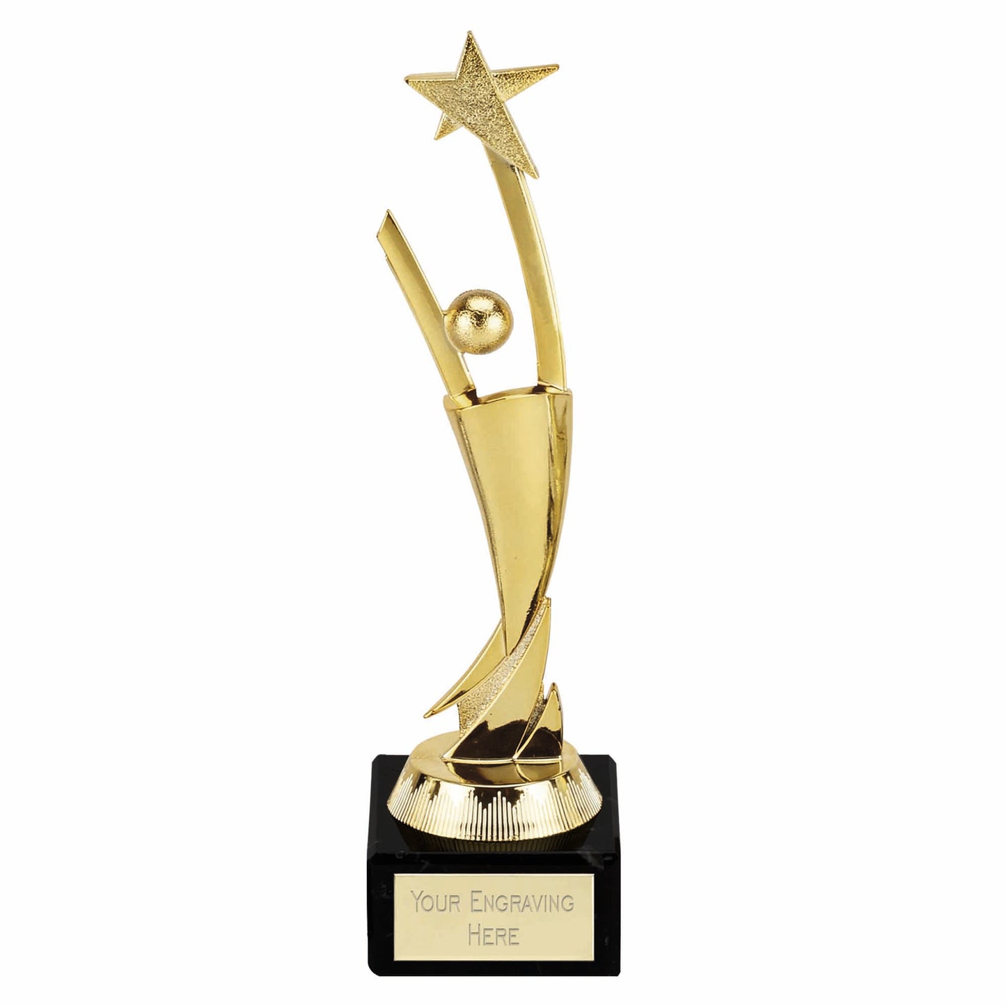Gold Aim For The Stars Award Trophy On A Marble Base 20.5cm (8 1/8")