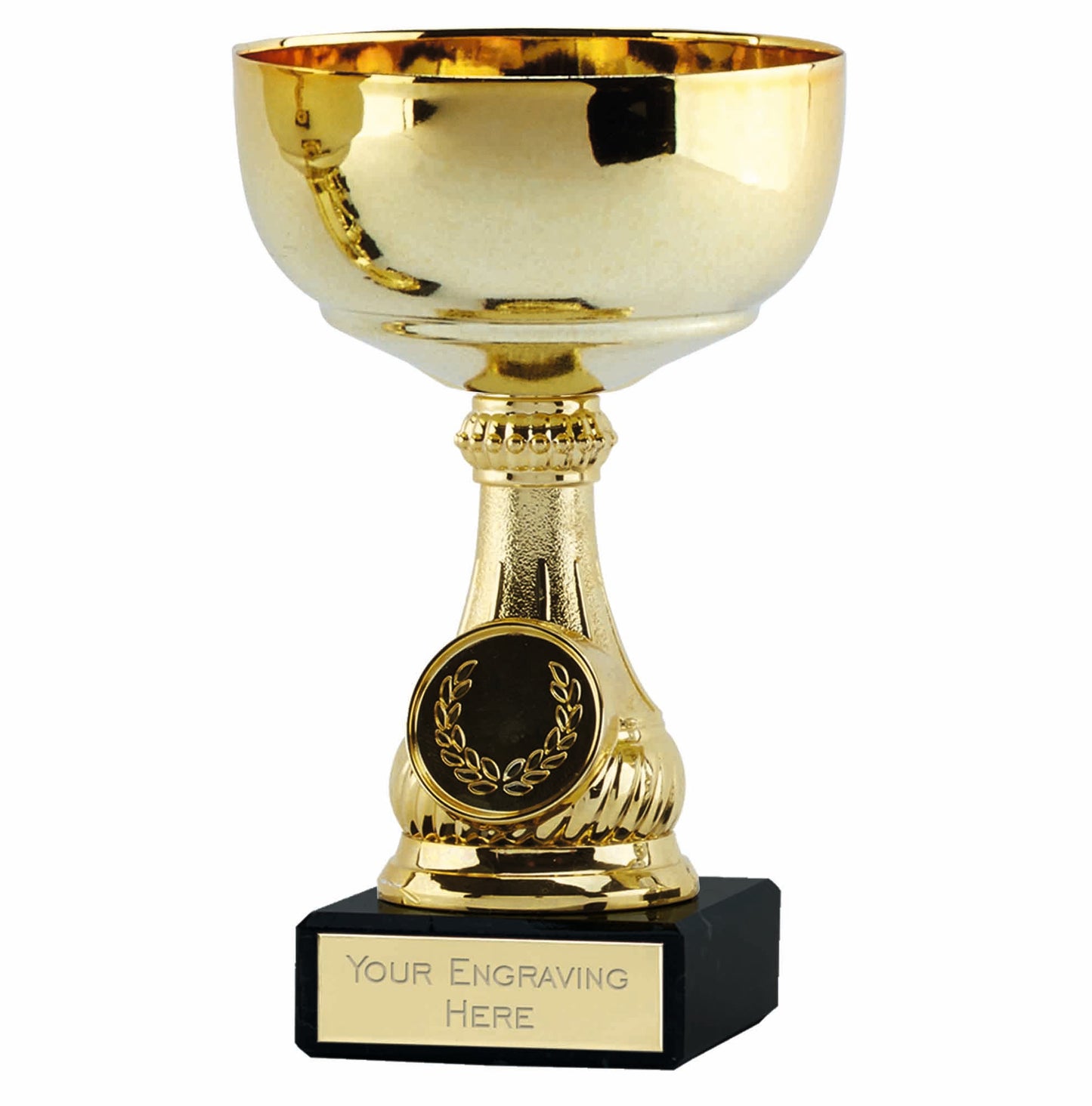 Lake Gold Trophy Cup On Black Marble Base 12cm (4 3/4")
