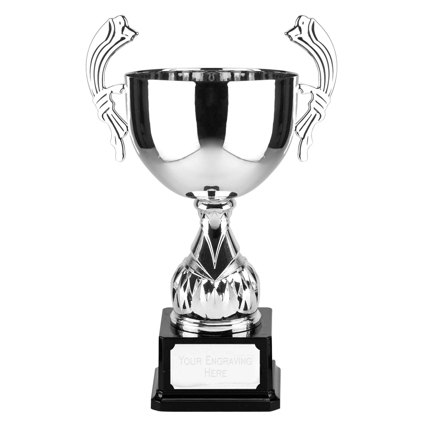 Link Silver Presentation Cup With Handles On A Black Base 22.5cm (8 7/8")