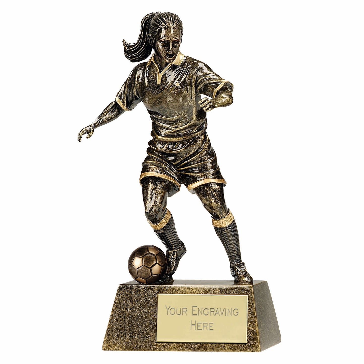 Pinnacle Resin 3D Female Football Trophy 15cm (6")