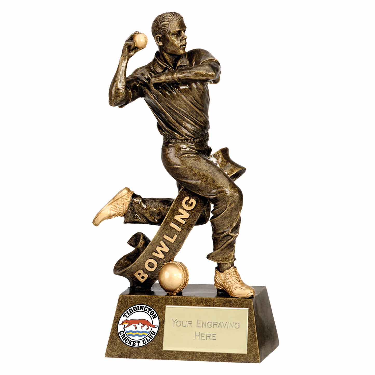 Pinnacle Action 3D Cricket Bowler Trophy 18.5cm (7 1/4")