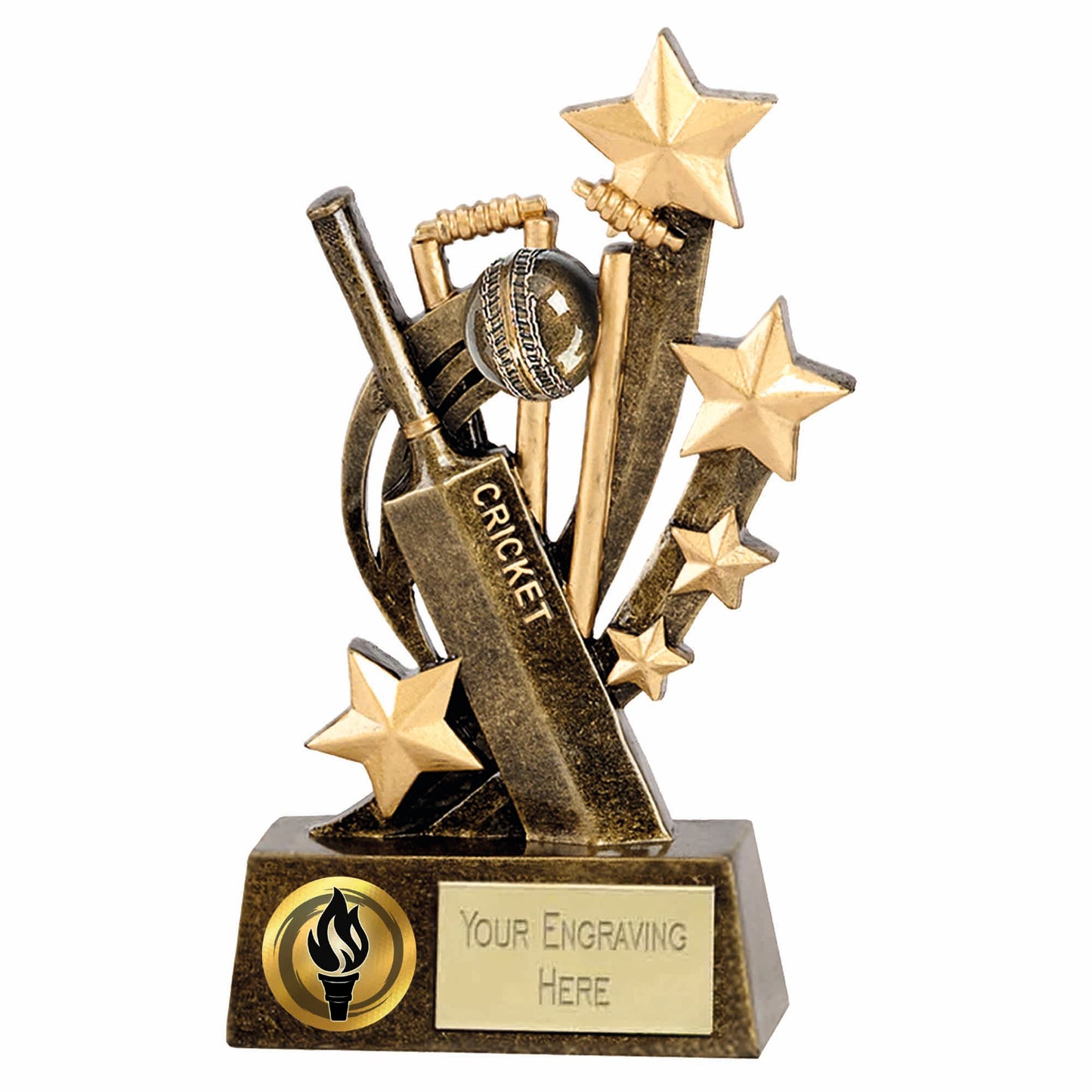 Sentinel Cricket Bat & Stumps Trophy 12.5cm (5")