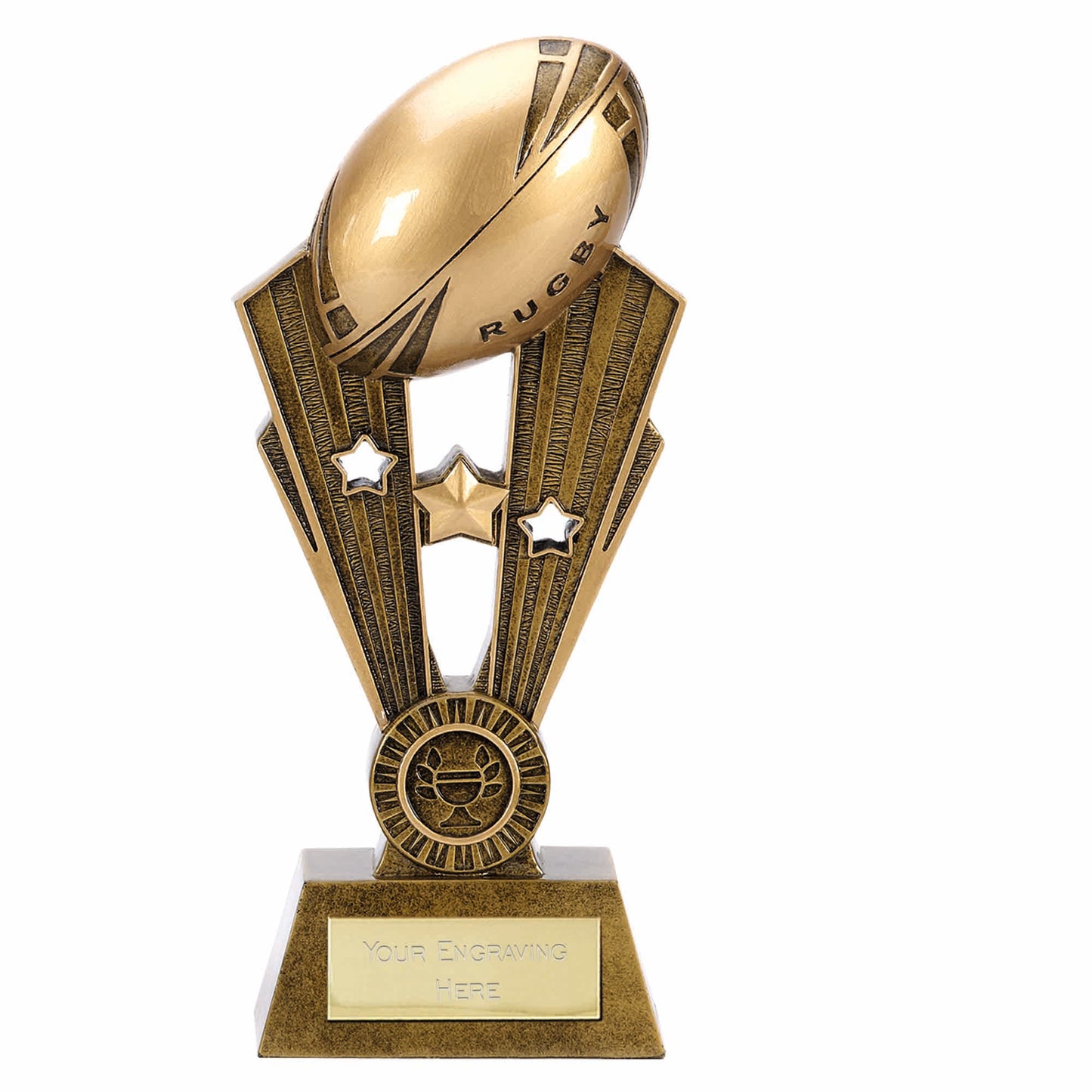 Fame Column 3D Rugby Ball Trophy 21.5cm (8 1/2")