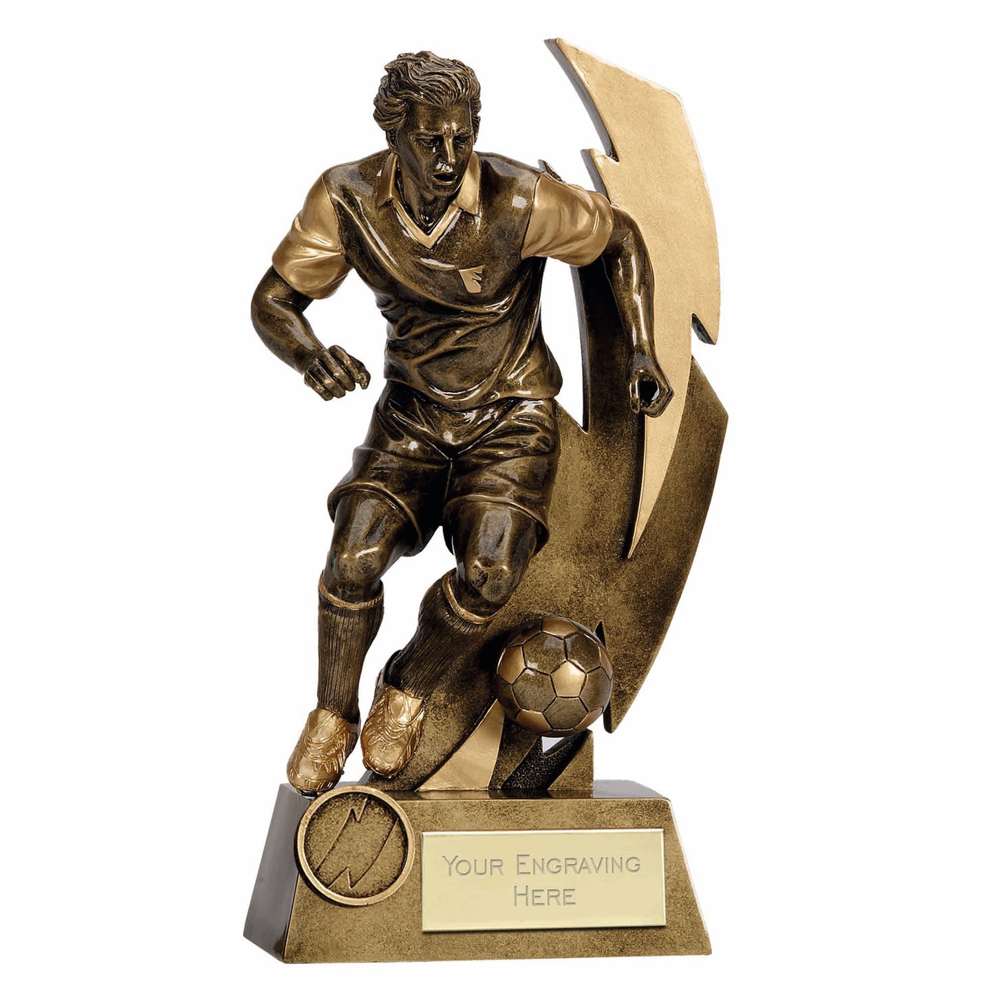 Gold Flash 3D Resin Football Player Trophy 14.5cm (5 3/4")