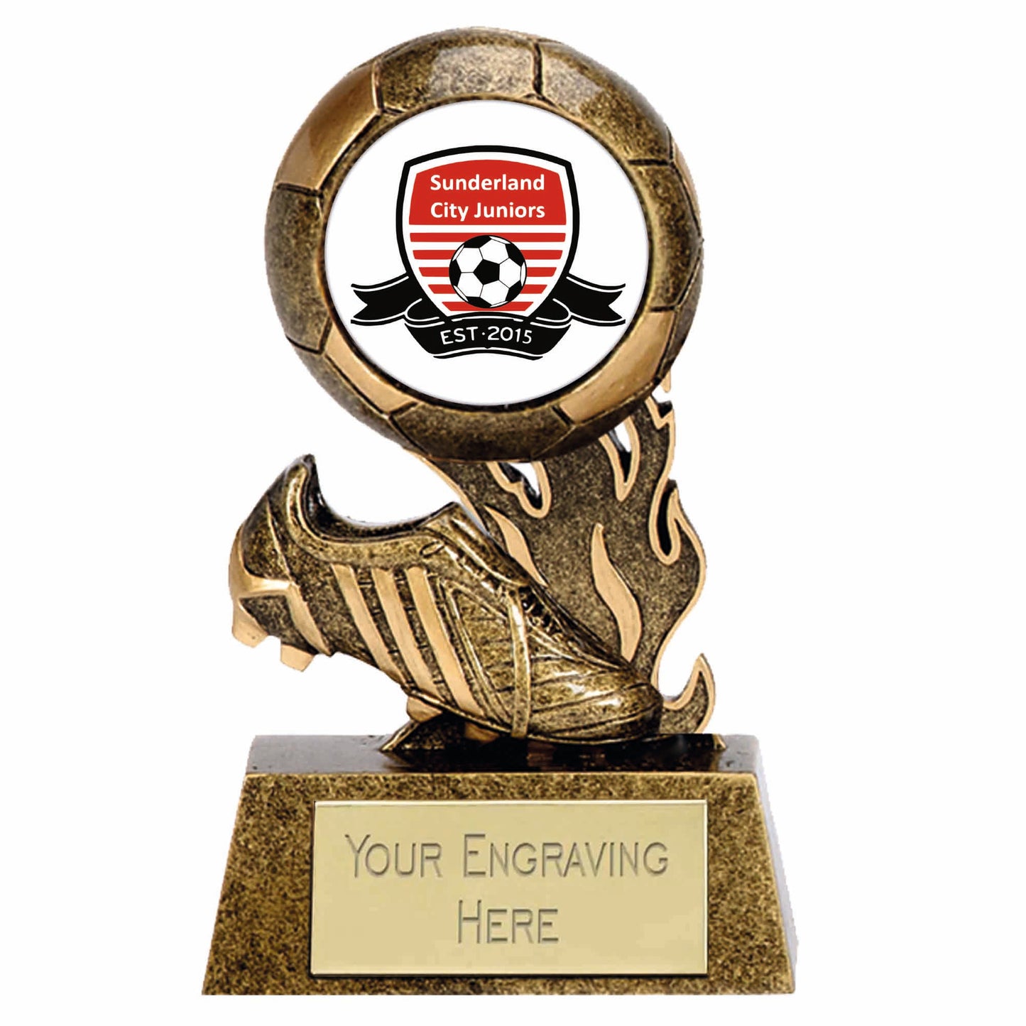 Scorcher Resin Boot & Ball Trophy 7cm (2 3/4")