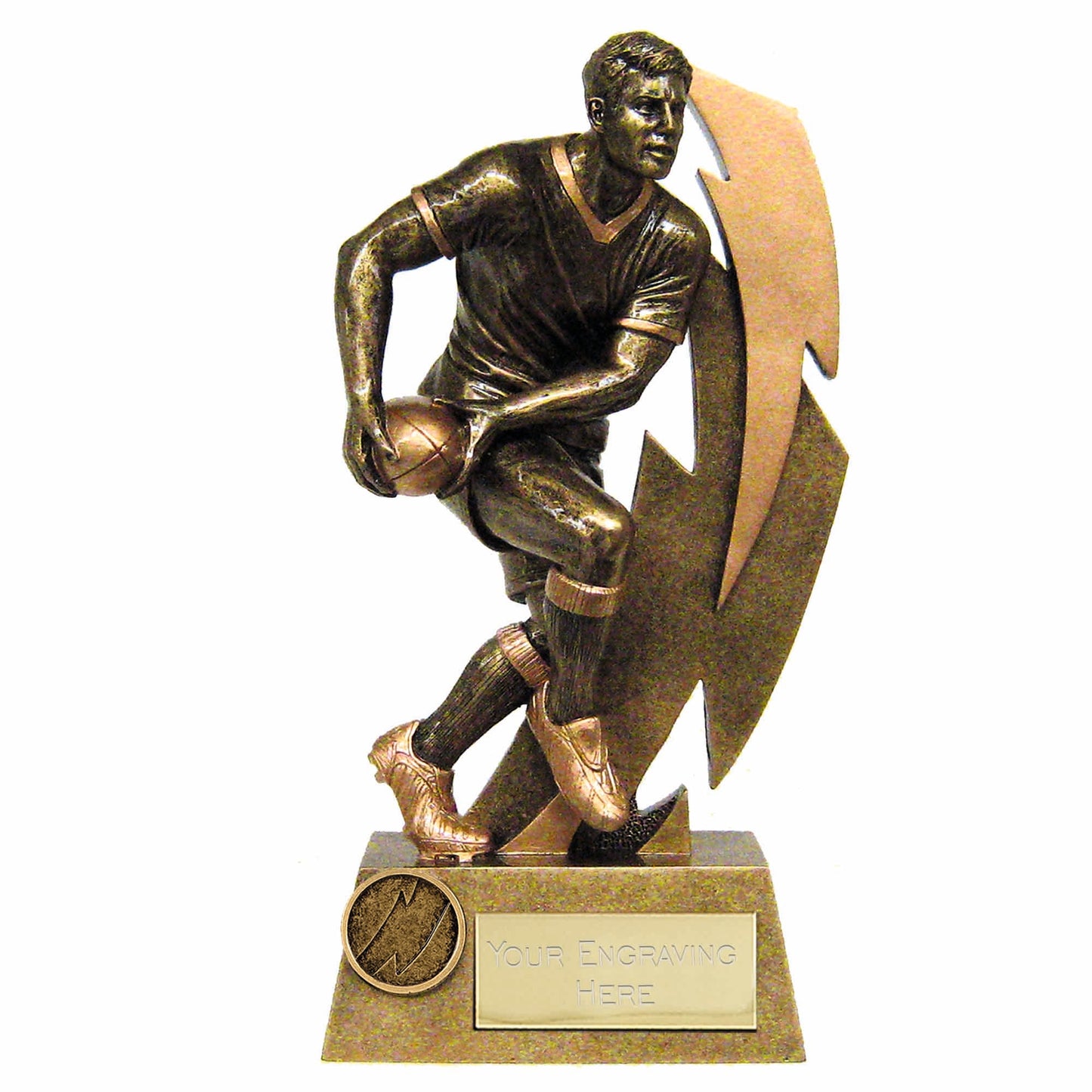 Gold Flash 3D Rugby Player Trophy 19.5cm (7 3/4")