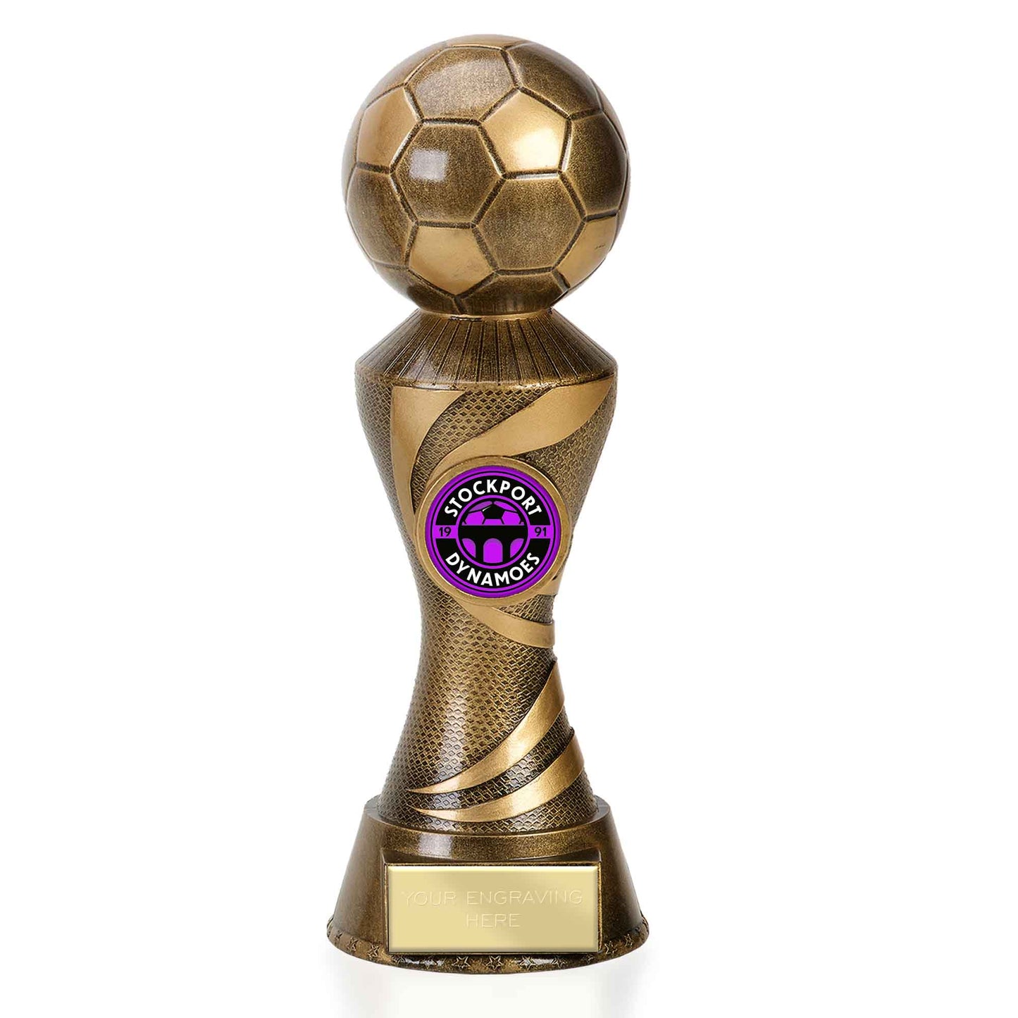 Ace Gold Column Football Trophy 17.5cm (7")