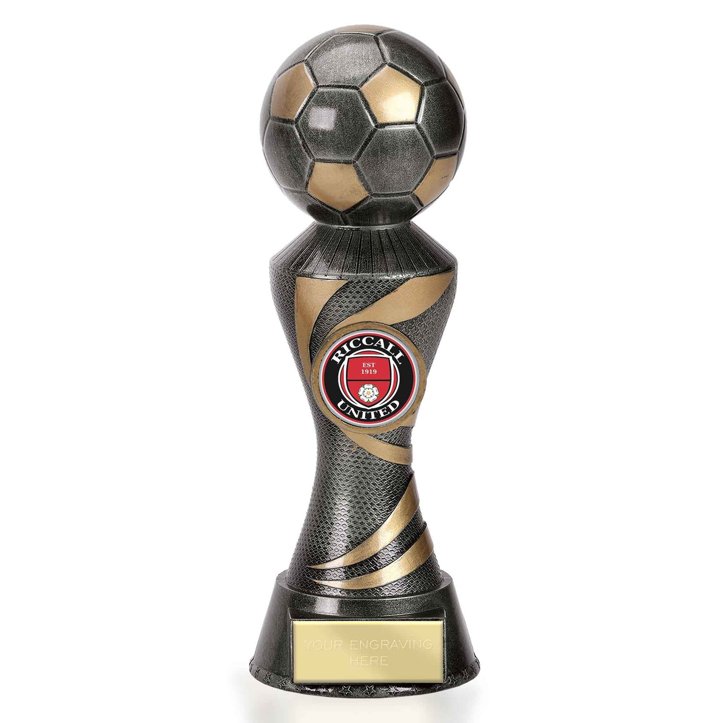 Ace Silver Column Football Trophy 17.5cm (7")