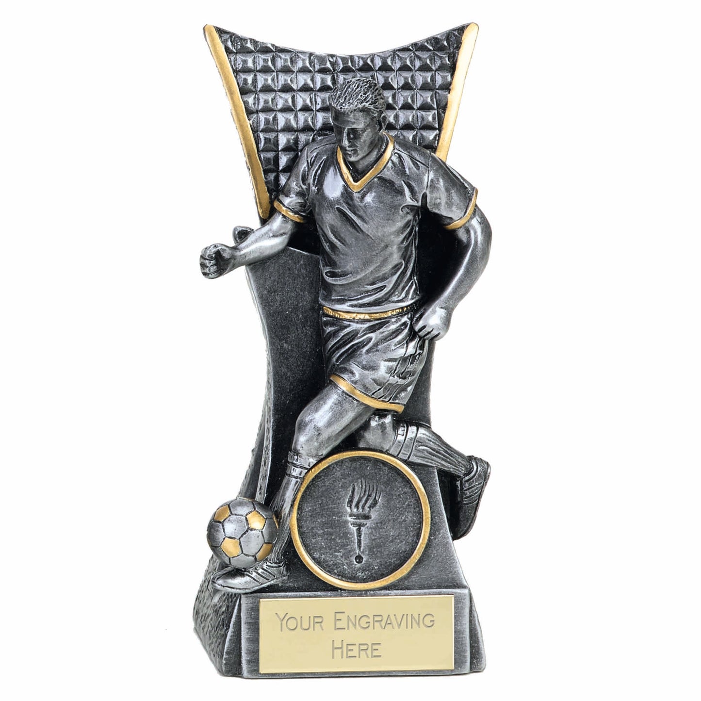 Conqueror Antique Silver Action Football Trophy 14cm (5 1/2")