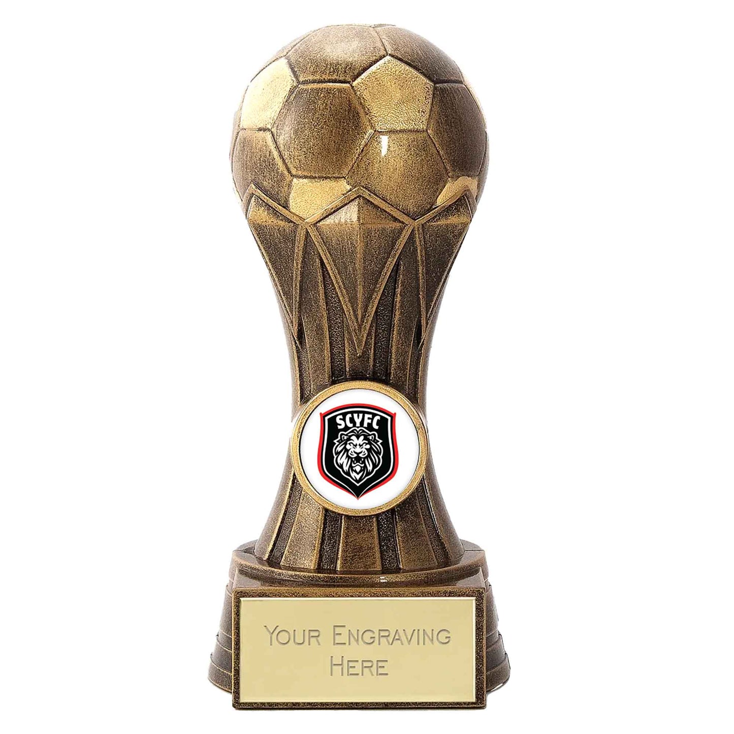 Brushed Gold Gem Football Trophy 12.5cm