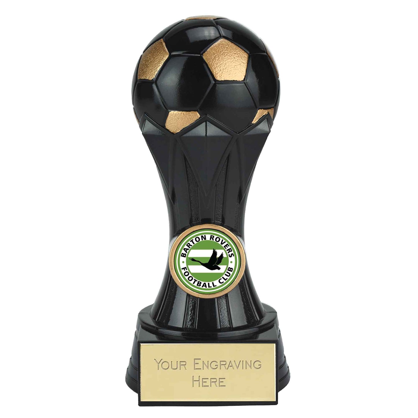 Black Brushed Gem Football Trophy 12.5cm (5")