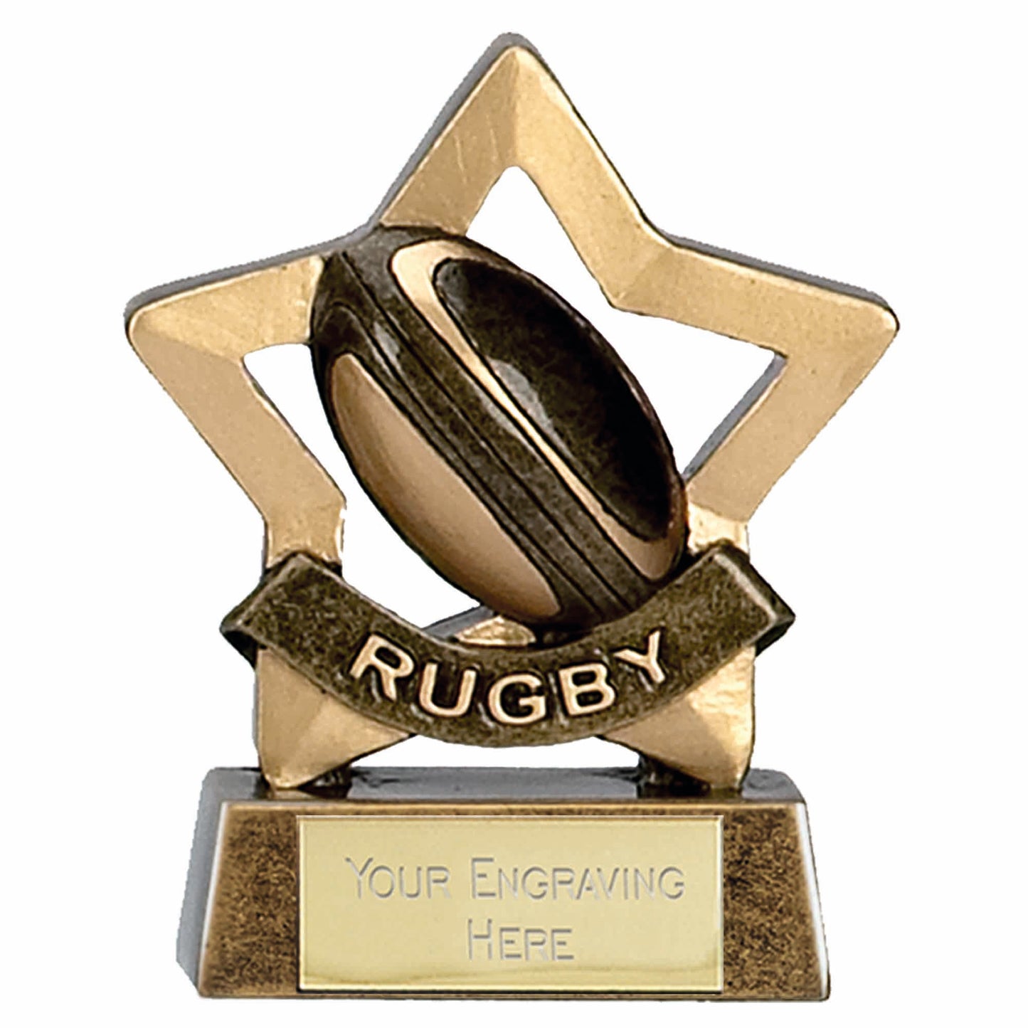 Mini Stars Rugby Ball Trophy 8cm (3 1/4")