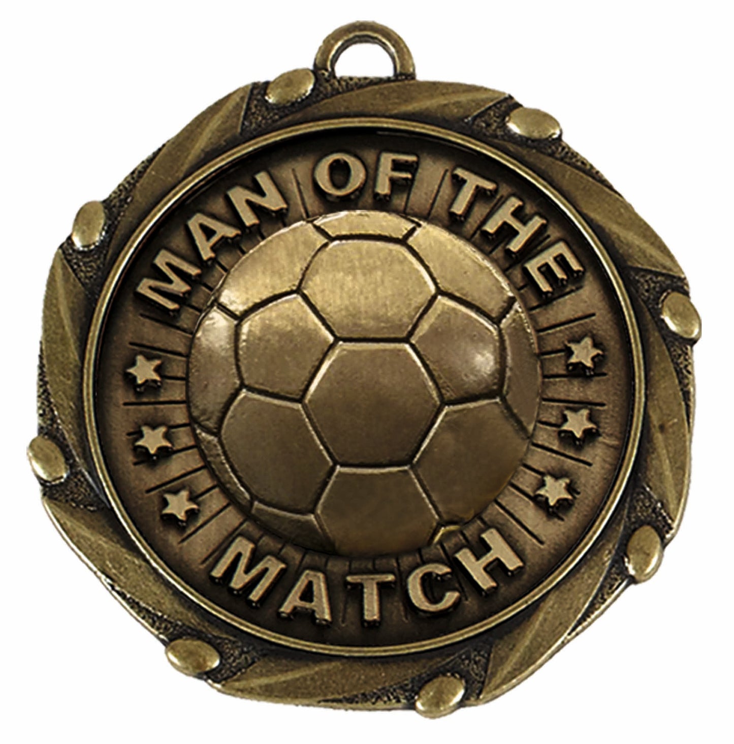 Combo Gold Man of The Match Medal with Red, White & Blue Ribbon 45mm (1 3/4")