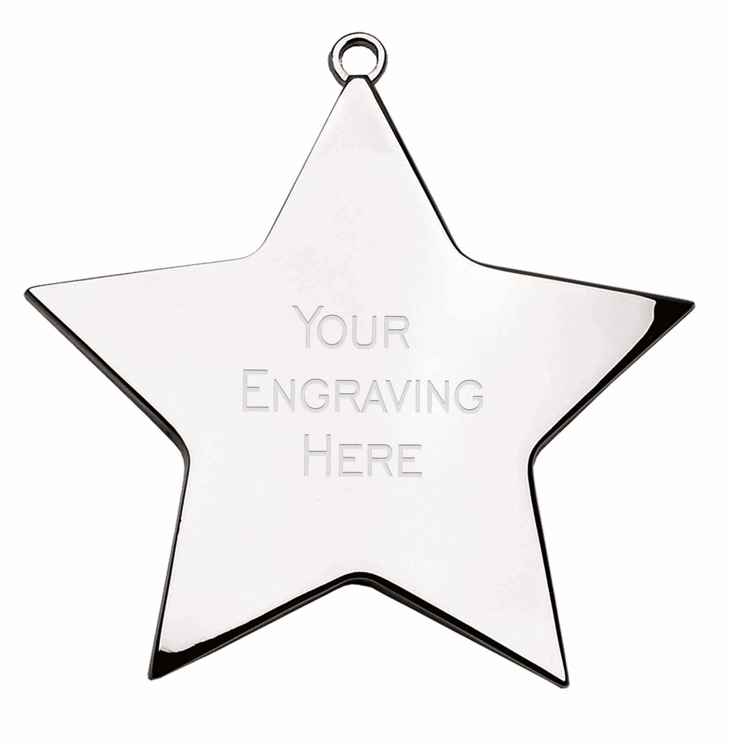 Silver Polished Star Medal 54mm (2")