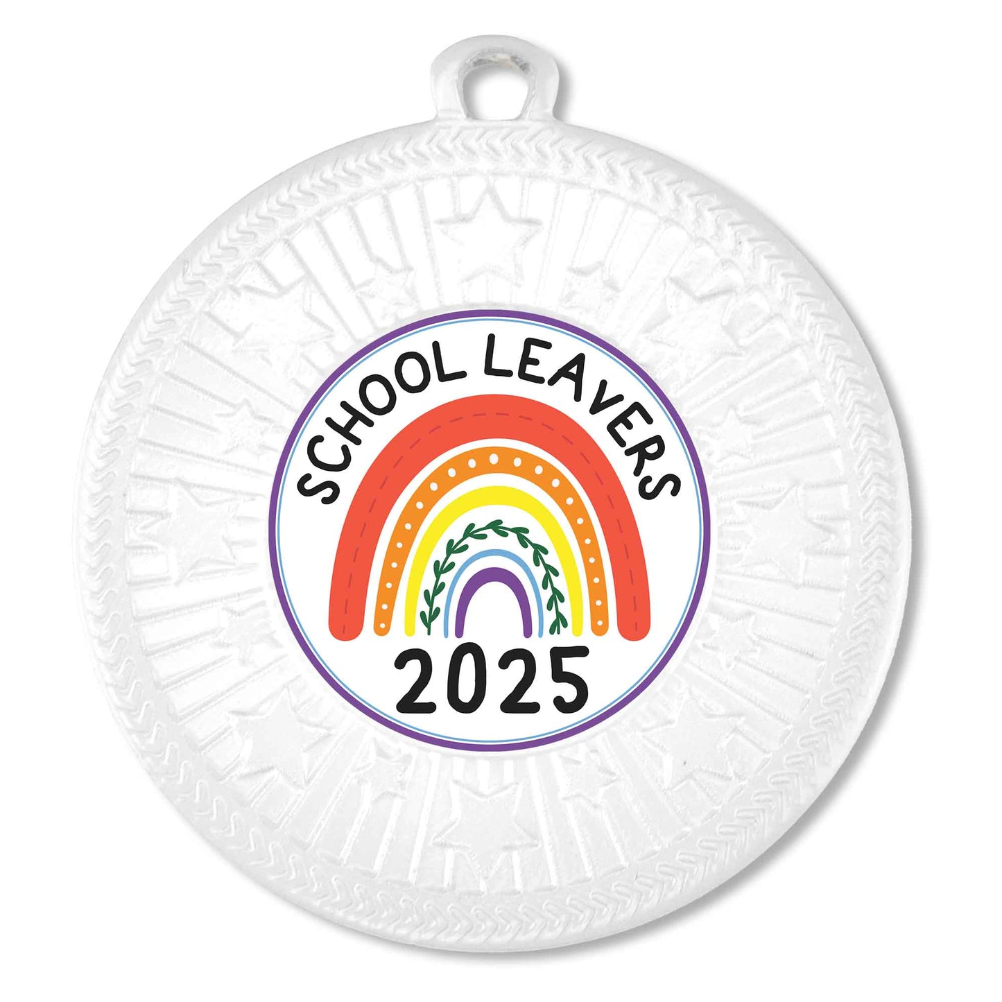 White VF Star School Leavers 2025 Medal 50mm