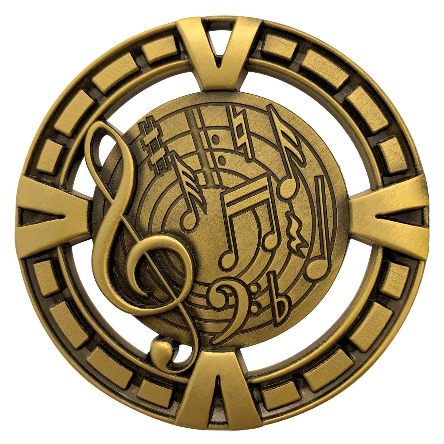 Gold Varsity Music Medal 65mm