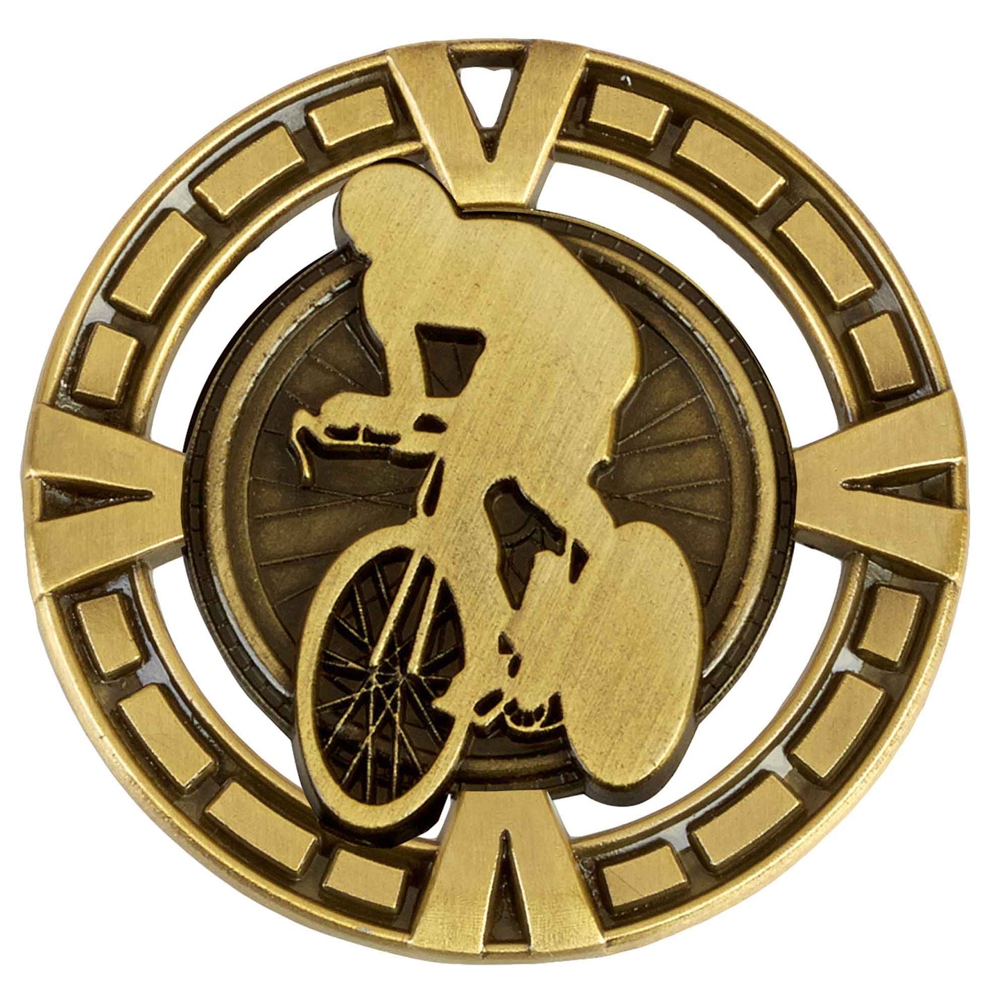 Gold Varsity Cycling Medal 65mm