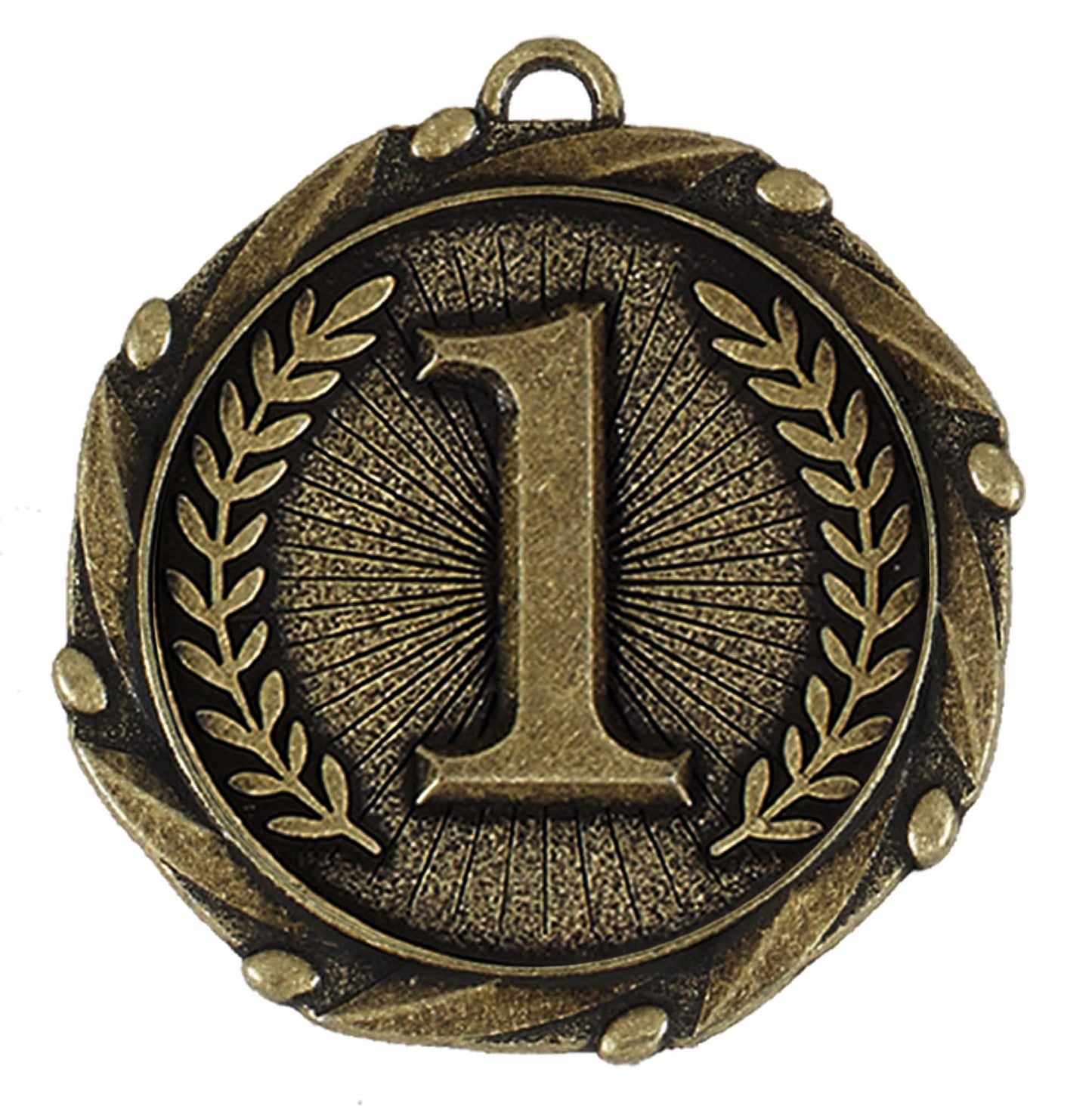 Gold Combo 1st Place Medal with Red, White & Blue Ribbon 45mm (1 3/4")