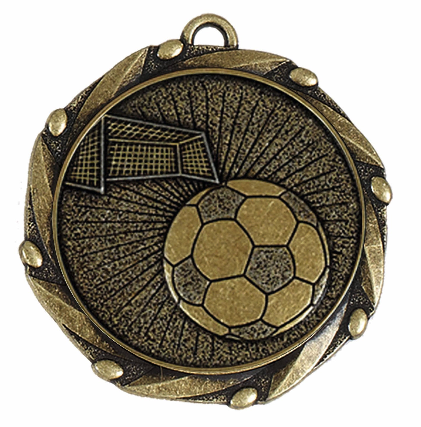 Gold Combo Football Medal with Red, White & Blue Ribbon 45mm (1 3/4")