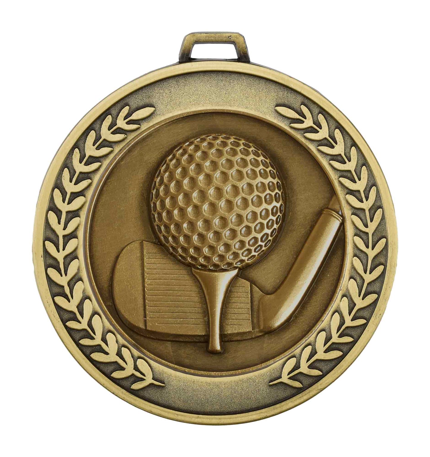 Antique Gold Prestige Heavyweight Golf Medal 70mm