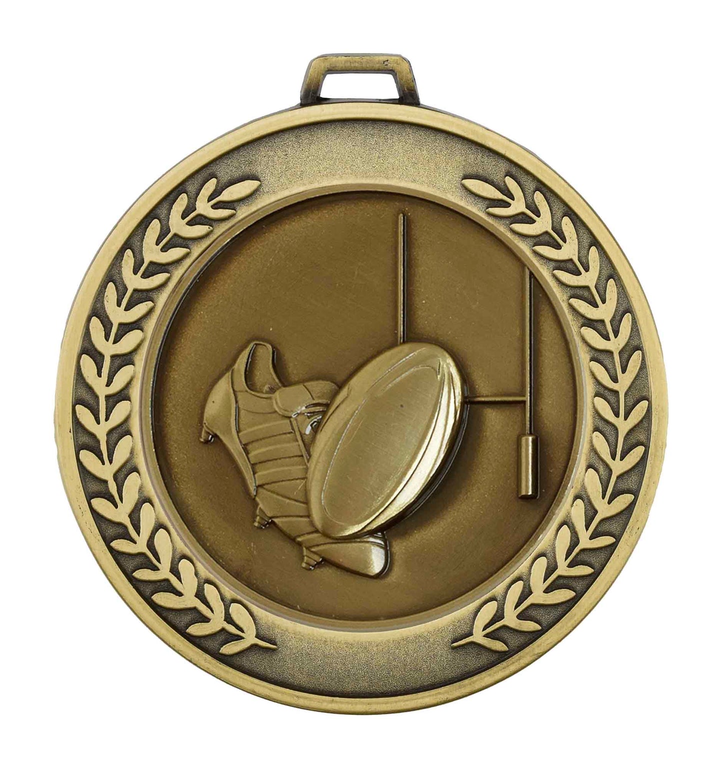 Antique Gold Prestige Heavyweight Rugby Medal 70mm