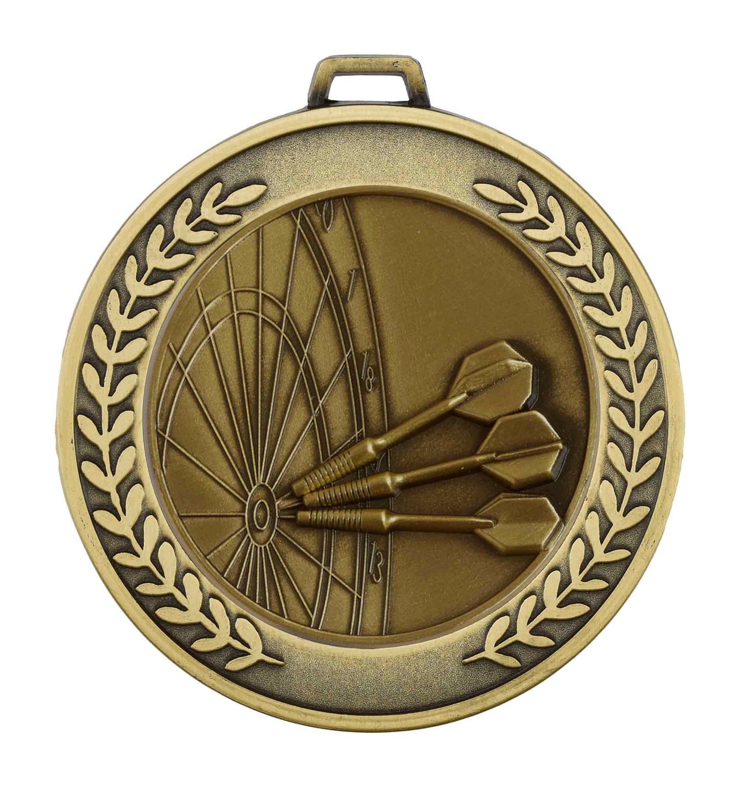 Antique Gold Prestige Heavyweight Darts Medal 70mm