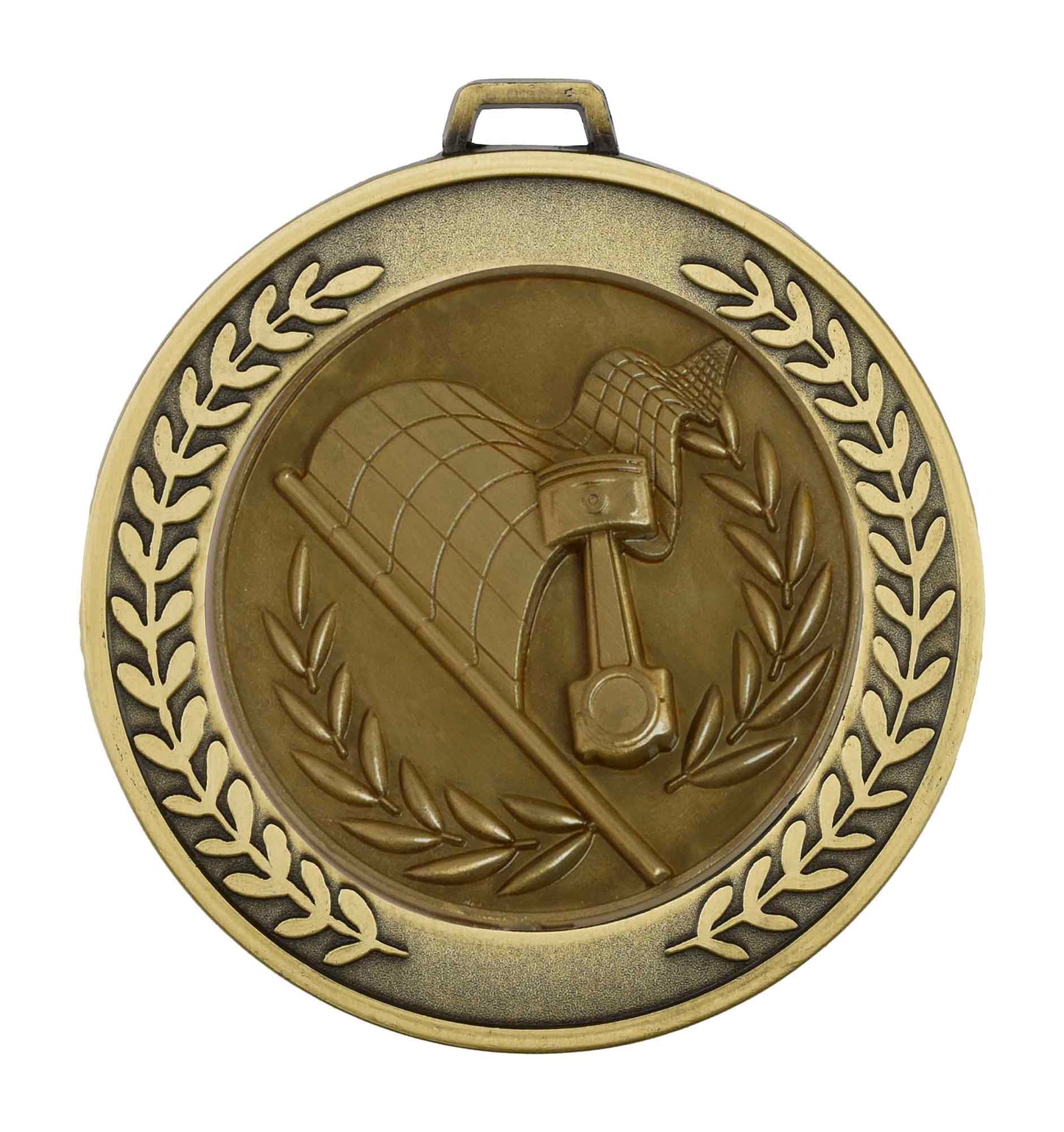 Antique Gold Prestige Heavyweight Motorsport Medal 70mm