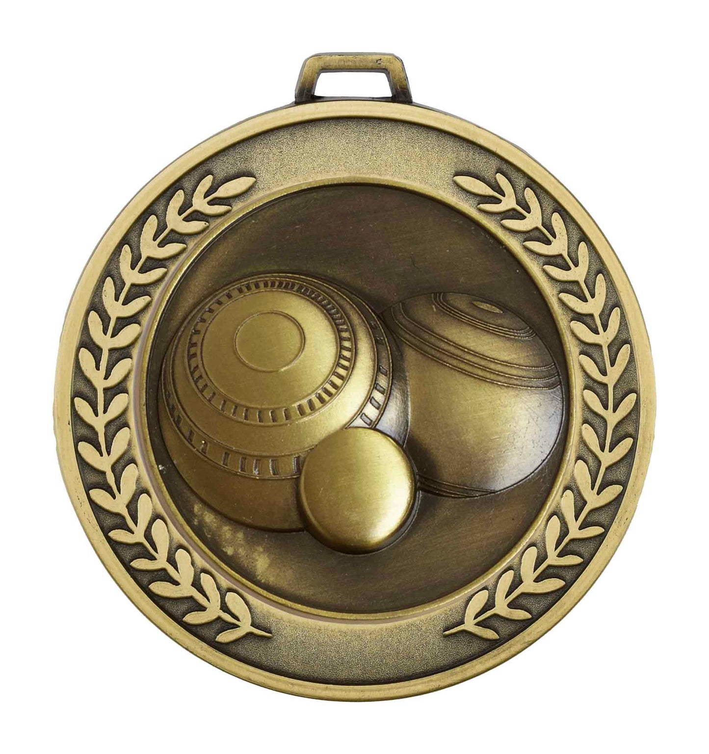 Antique Gold Prestige Heavyweight Lawn Bowls Medal 70mm
