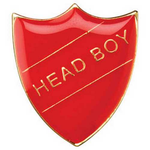 SCHOOL SHIELD BADGE (HEAD BOY) BLUE - 1.25in
