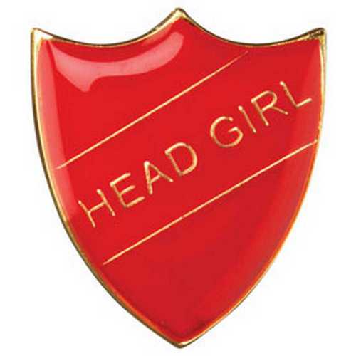 SCHOOL SHIELD BADGE (HEAD GIRL) BLUE - 1.25in