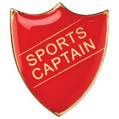 SCHOOL SHIELD BADGE (SPORTS CAPTAIN) BLUE - 1.25in