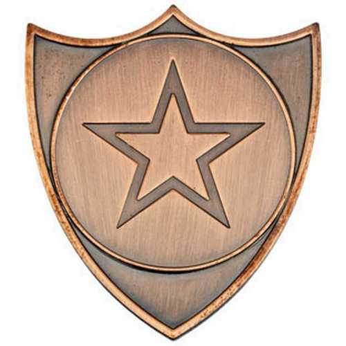 SHIELD BADGE (1in CENTRE) BRONZE - 1.5in