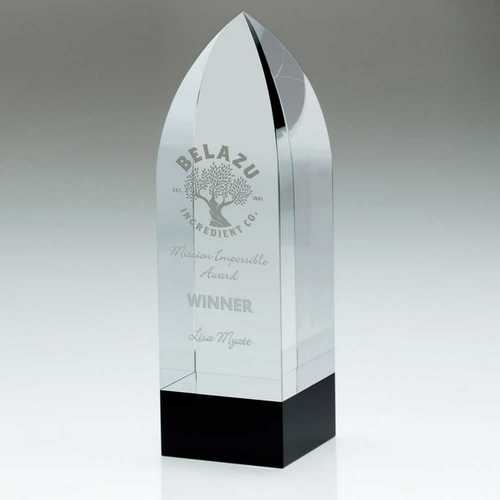 CLEAR/BLACK POINTED COLUMN (60mm THICK)