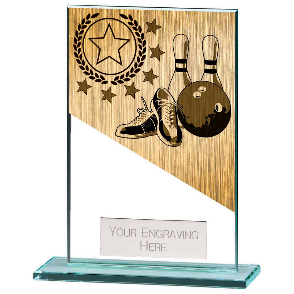 Mustang Ten Pin Bowling Jade Glass Award