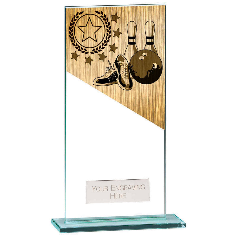 Mustang Ten Pin Bowling Jade Glass Award