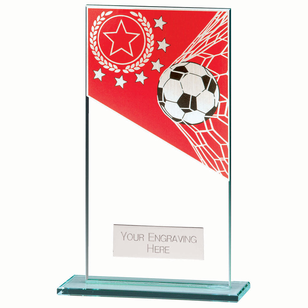 Mustang Football Red Jade Glass Award
