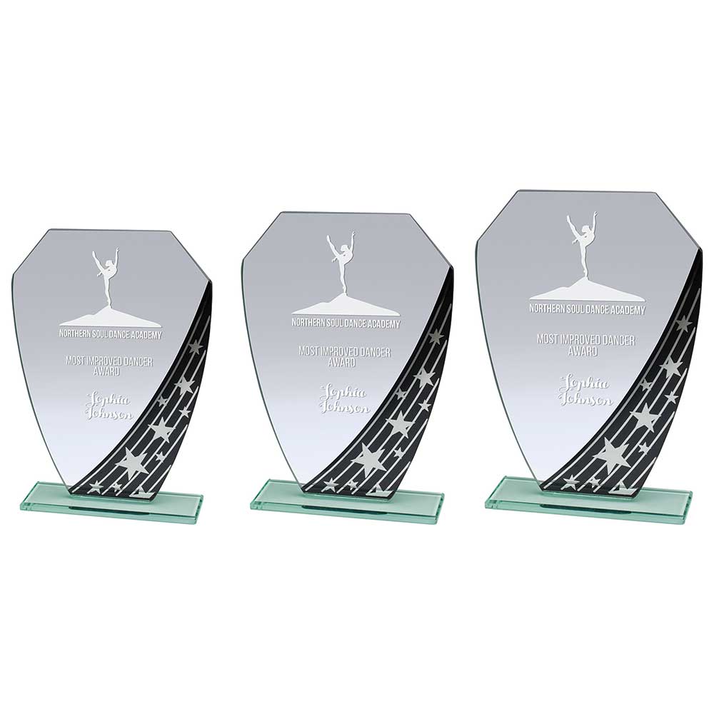 Starlight Hex Jade Glass Award Black