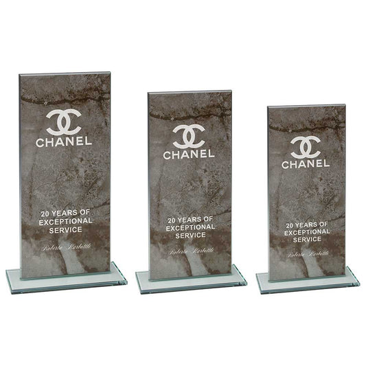 Quarry Marble Jade Glass Rectangle Black
