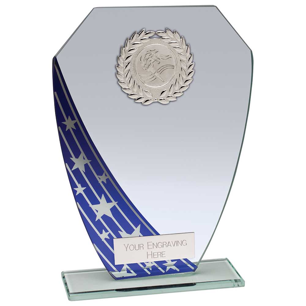 Starlight Hex Jade Glass Award Blue
