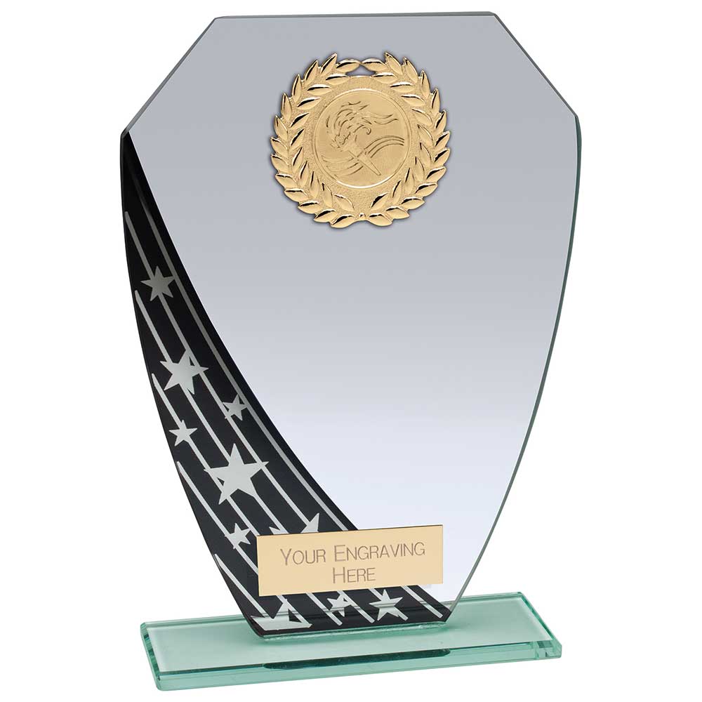 Starlight Hex Jade Glass Award Black