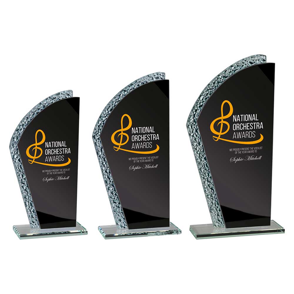 Hawk Glass Award Black & Silver