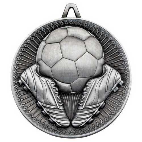 FOOTBALL DELUXE MEDAL ANTIQUE GOLD - 2.35in