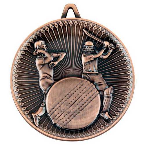 CRICKET DELUXE MEDAL ANTIQUE GOLD - 2.35in