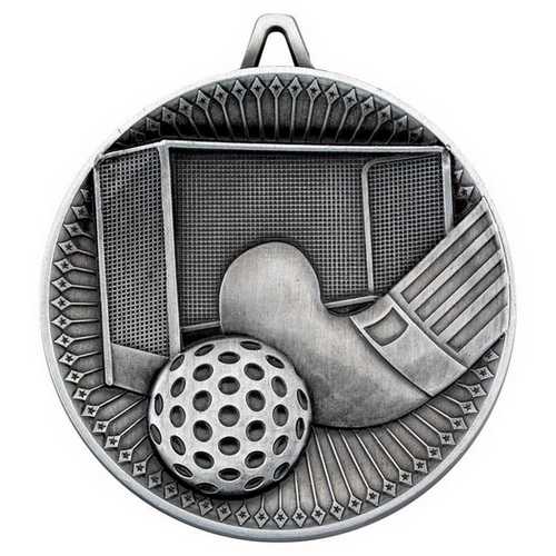 HOCKEY DELUXE MEDAL ANTIQUE GOLD - 2.35in