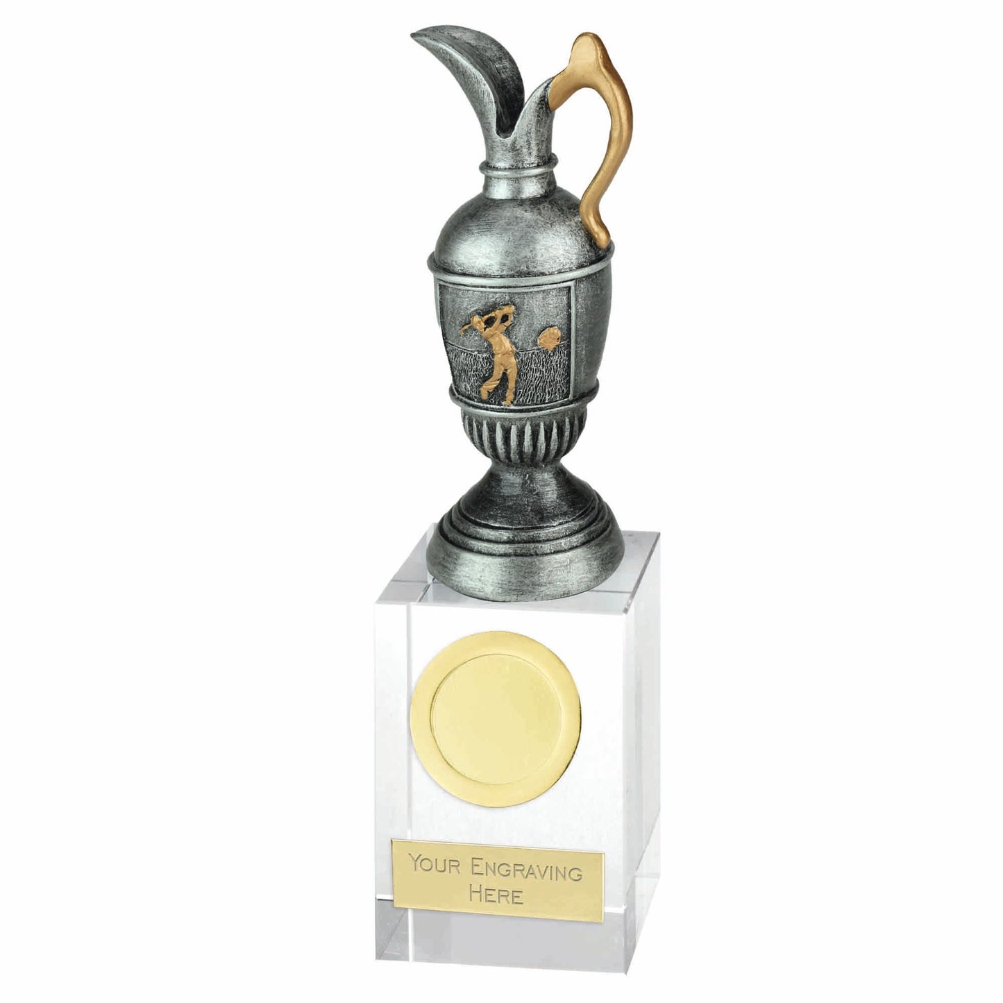 Orb Claret Jug Award on a Clear Crystal Merit Base 15cm (6")