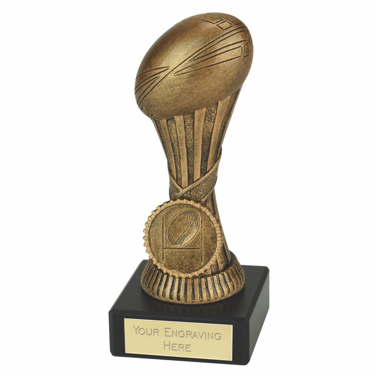 Orb Rugby Award on a Marble Base 13cm (5 1/8")