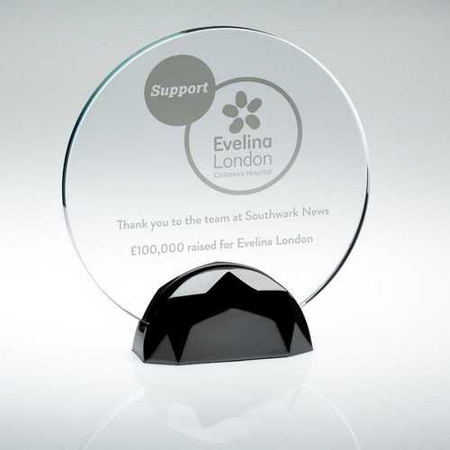 CLEAR GLASS ROUND PLAQUE (10mm THICK)