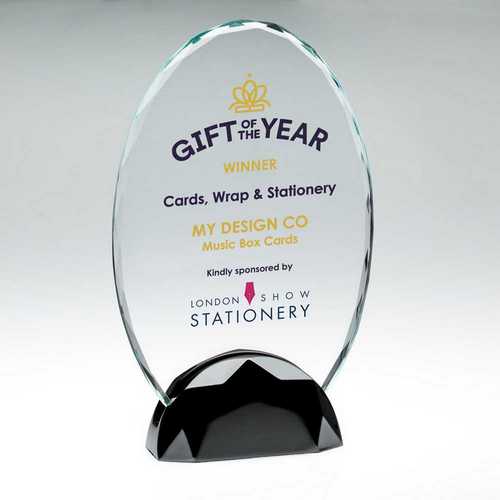 CLEAR GLASS OVAL PLAQUE (10mm THICK)