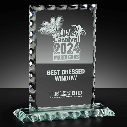 Pearl Edge Jade Glass Award 17cm (6 3/4")